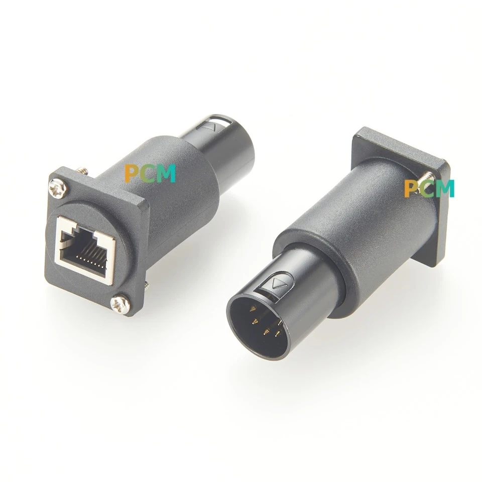Chassis Mount RJ45 To XLR 5 Pin DMX Adapter