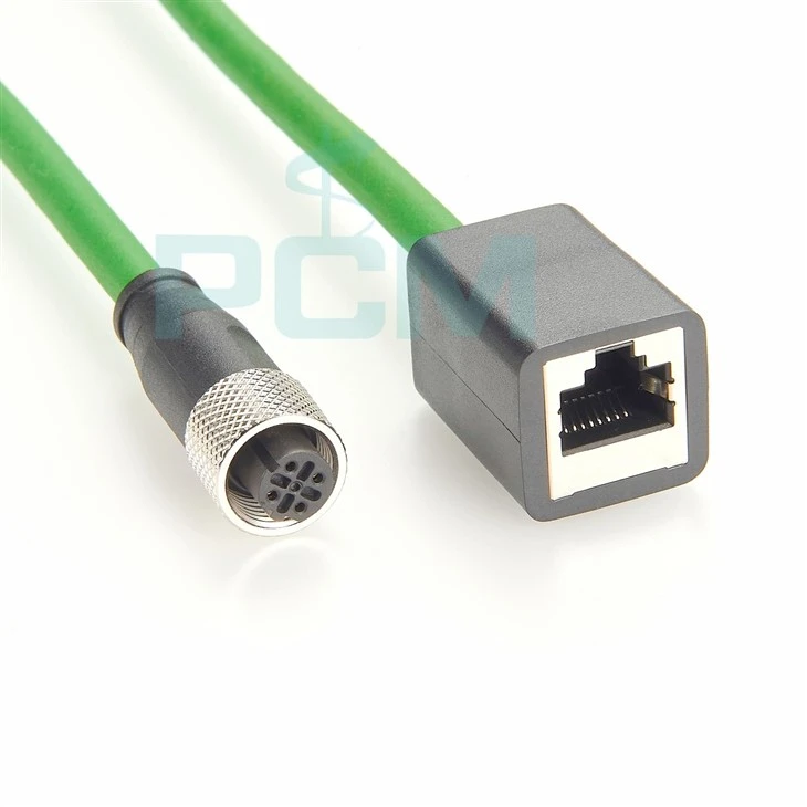 M12 D Code 4 Pin to RJ45 Network Cable
