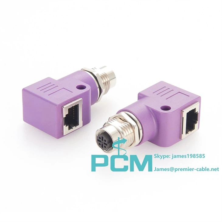 M12 Circular Connector Panel Mounted To RJ45