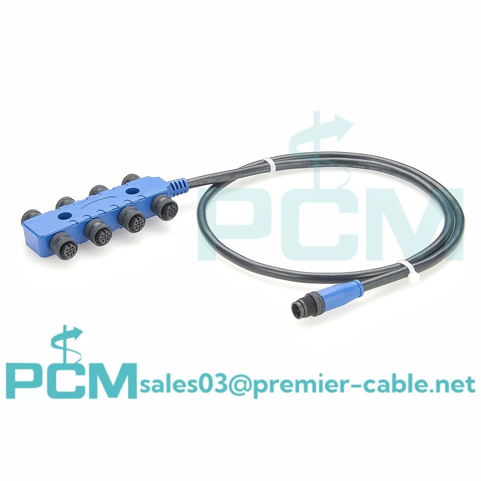 Multi-Port NMEA2000 8 Way M12 5 Pin Drop Cable