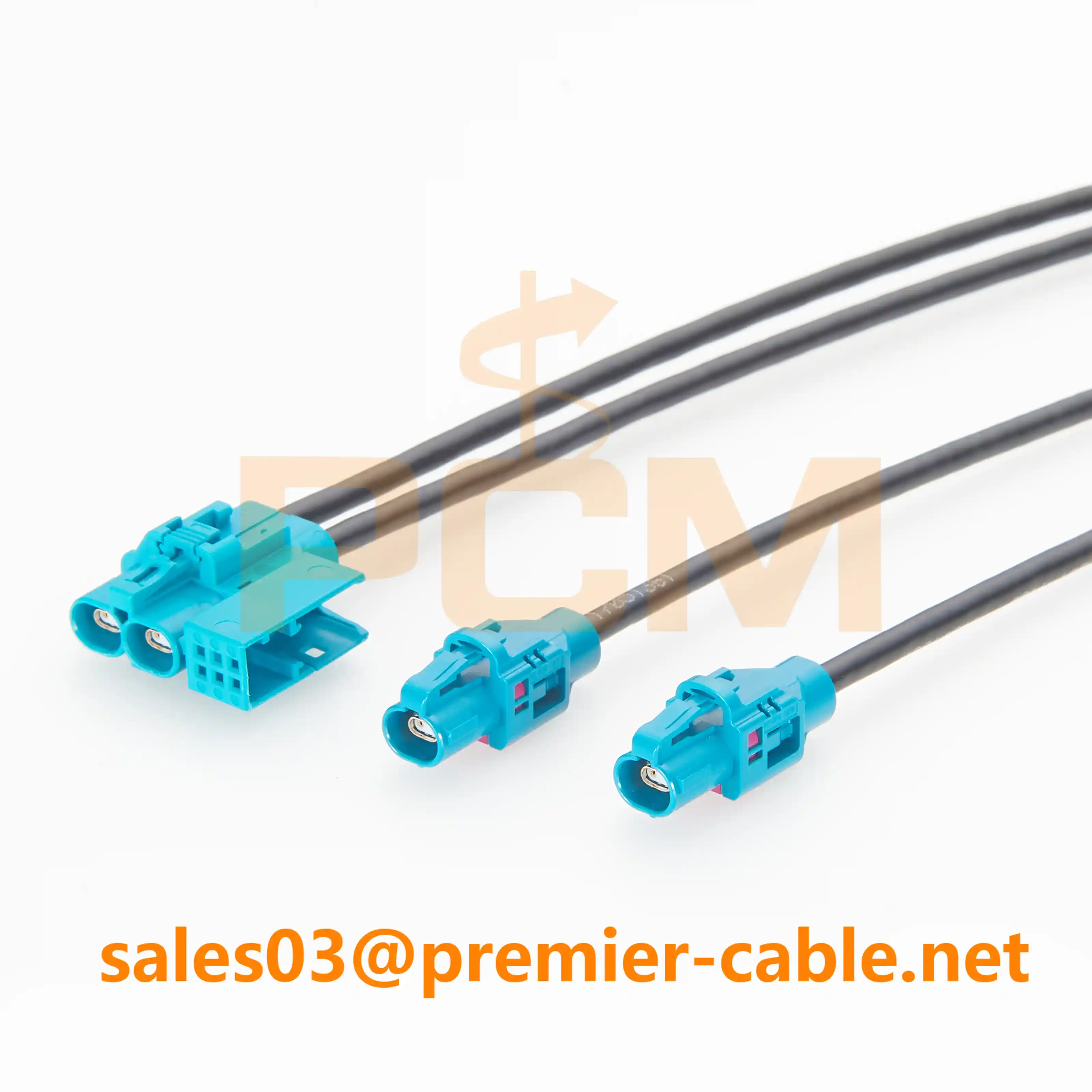 PCM-ZC-0140 Dual Port H-MTD splitter cable assembly with reserved MQS contacts PCM-ZC-0140 Dual Port H-MTD splitter cable assembly with reserved MQS contacts
