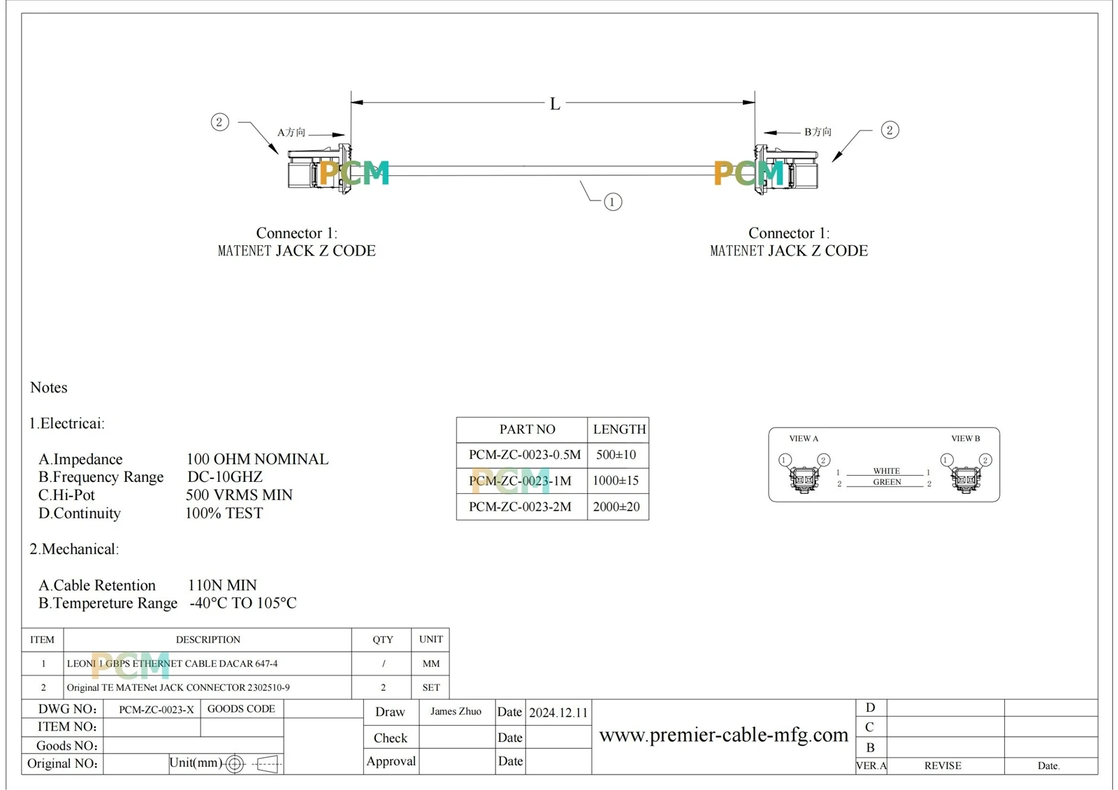 ZCL016-023-X Matenet 05M 1M 2M-00