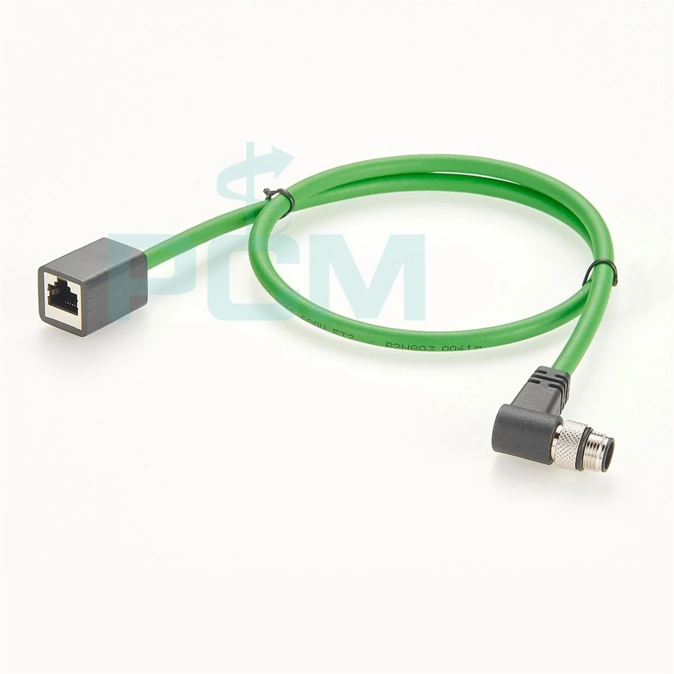 Industrial Ethernet Patchcord, Profinet Type C, Cat.5, plug M12 on plug RJ45, PUR, for drag chain
