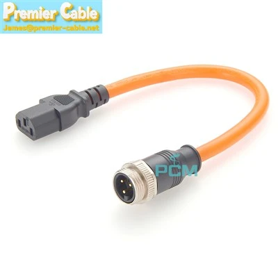Konektor melingkar 7/8 "ke kabel daya IEC C13