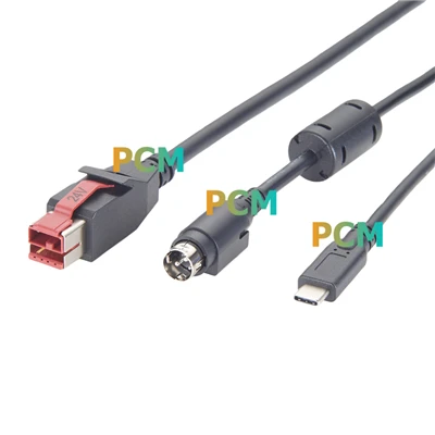Kabel Daya USB Ke USB-C Dan Hosiden-M 24V Bertenaga