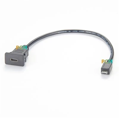 Kabel Pemasangan Panel Snap-In Tipe-C Ke Micro-B